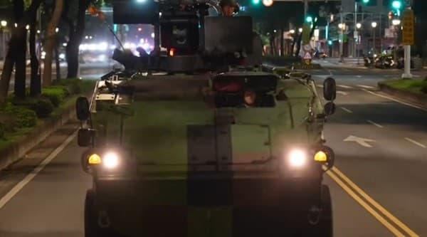 Taiwan’s leader boards armored vehicle to escape mock ‘decapitation strike’