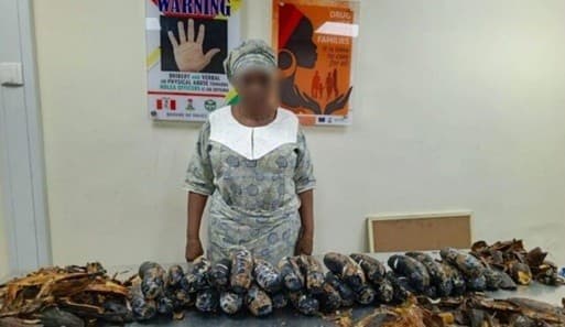 67-year-old grandmother arrested with 13kg cocaine hidden in fake plantain peels in Nigeria