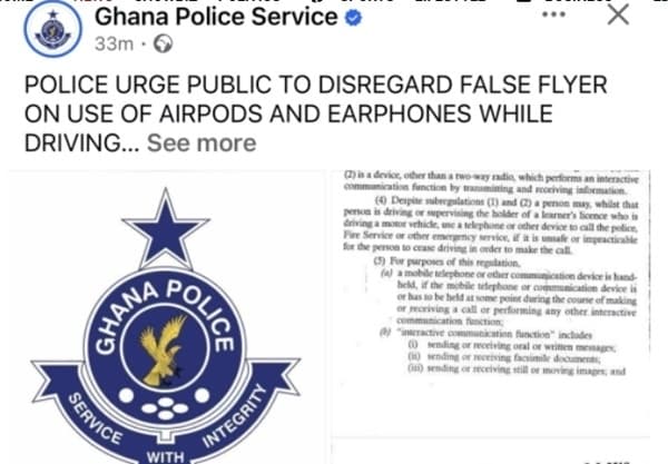 Police urge public to disregard flyer on use of AirPods and earphones while driving 