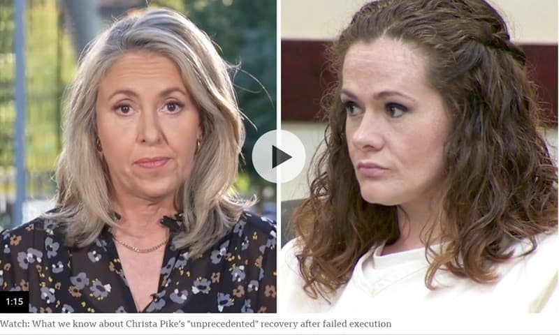 US death row inmate Christa Pike awake and speaking after failed execution, lawyers say